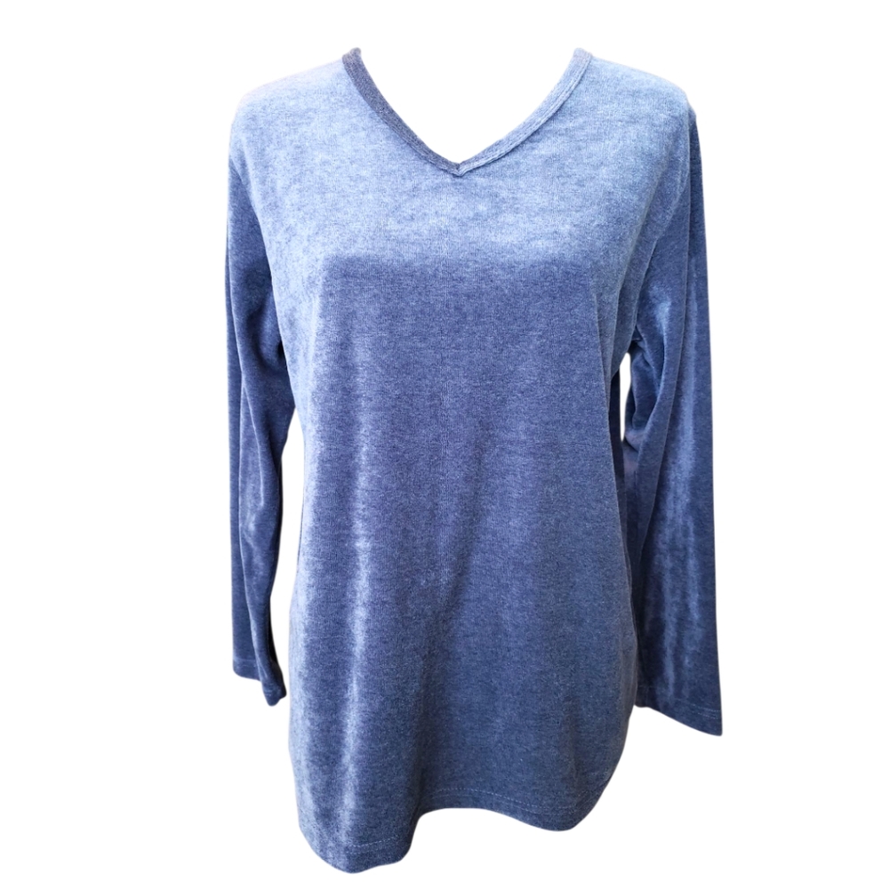 Passports V Neck Long Sleeves Top Size Medium